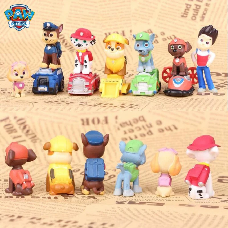 12 шт./компл. Paw Patrol Dog Puppy Patrulla Canina фигурки виниловая кукла детские игрушки