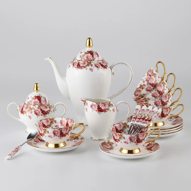 Королевский роскошный костяной фарфоровый кофейный набор Британский чайный