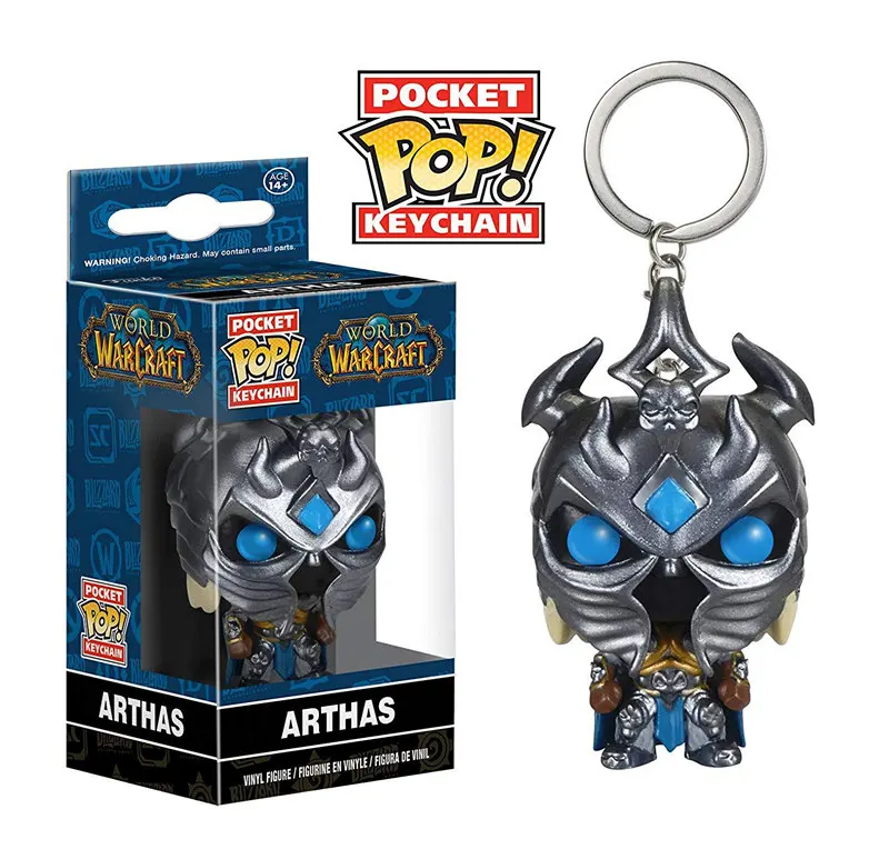 Брелок FUNKO POP с героями из игры WOW Fall of Lich King Arthas Menethil ПВХ экшн фигурки игрушки для