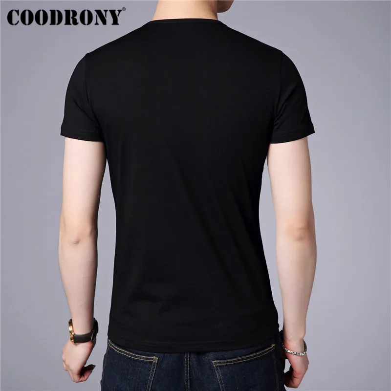 COODRONY хлопковая футболка с коротким рукавом Мужская Уличная Классическая