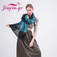 jinjin qc fashion double eagle print spring and summer cotton scarf women shawls and scarves echarpe foulard female beach towel