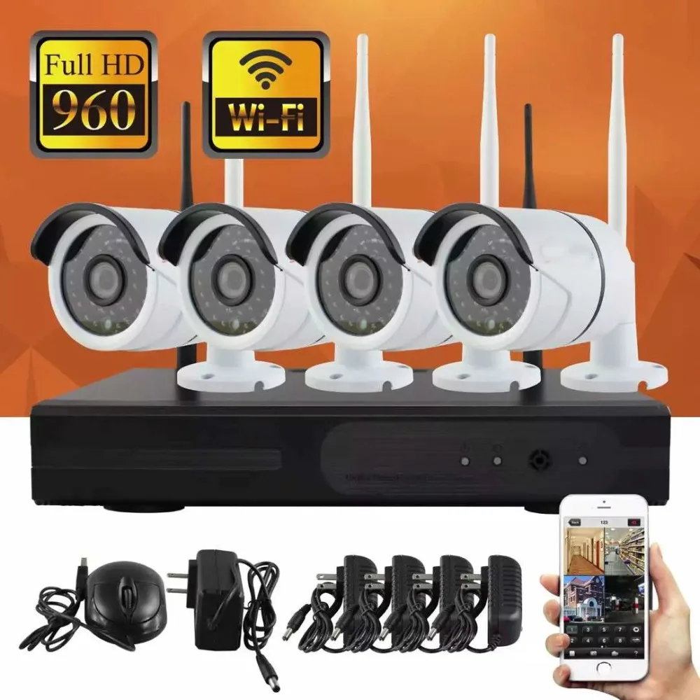 Yobangбезопасности 960 P беспроводная система видеонаблюдения 4ch wifi NVR Беспроводная IP
