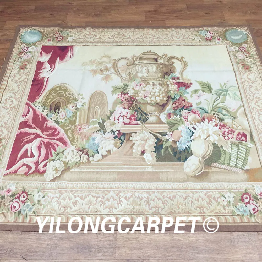 Yilong 5 2 'x 6' Гобеленовая Картина гобелен из чистой шерсти ручной работы Aubusson