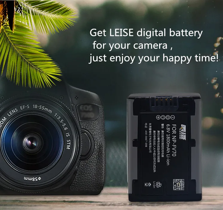 LEISE NP-FV70 цифровой аккумулятор с цифровым зарядным устройством для SONY HDR-CX180E 270E XR160E