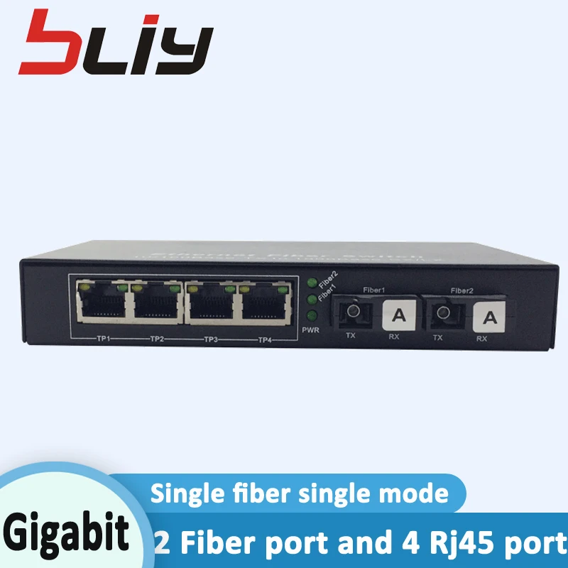Волоконно-оптический преобразователь Bliy 2G4E 2 Гигабитного порта 4 rj45 1000 Мбит/с