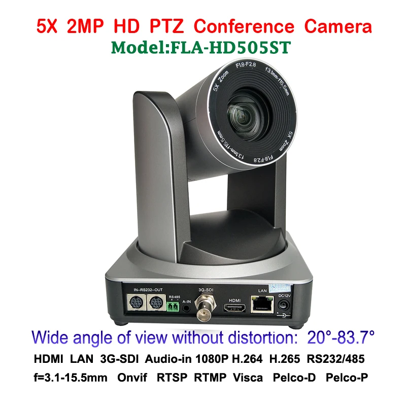 

5-кратный оптический зум 2MP Full HD 1080p до 60fps PTZ-камера для видеоконференций IP потоковая передача и 3G-SDI и HDMI выход