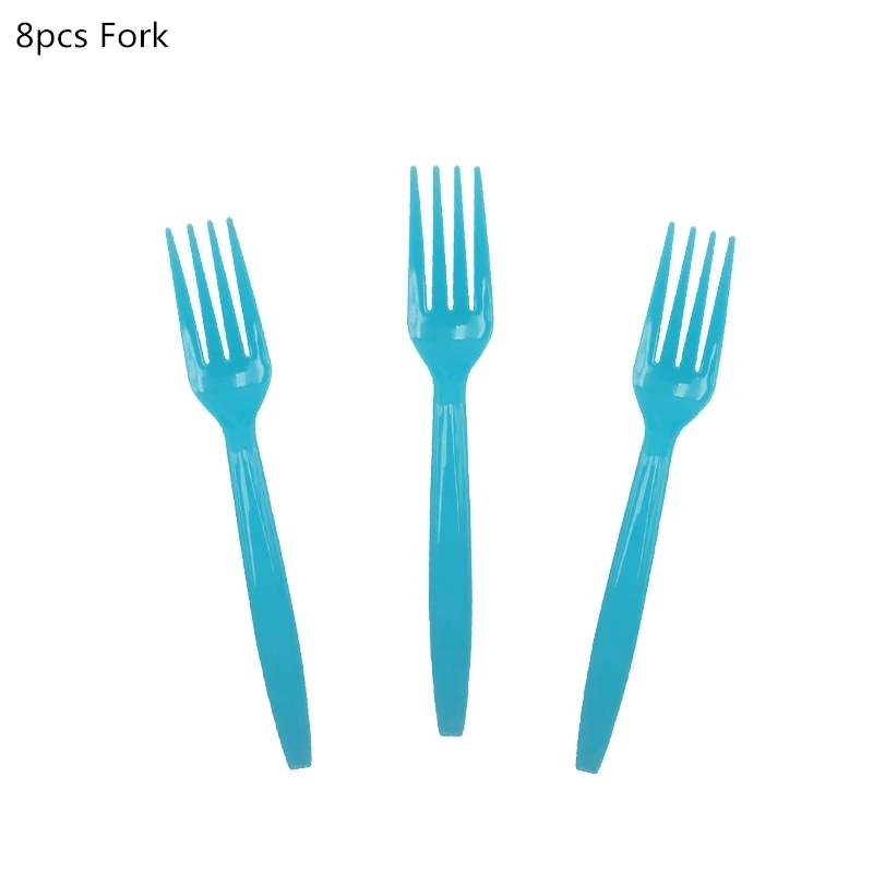 8pcs fork Вечерние одноразовые столовые приборы в виде динозавра, вечерние тарелки в стиле джунглей, Детские вечерние украшения в виде динозавра на день рождения - Цвет: 8pcs fork