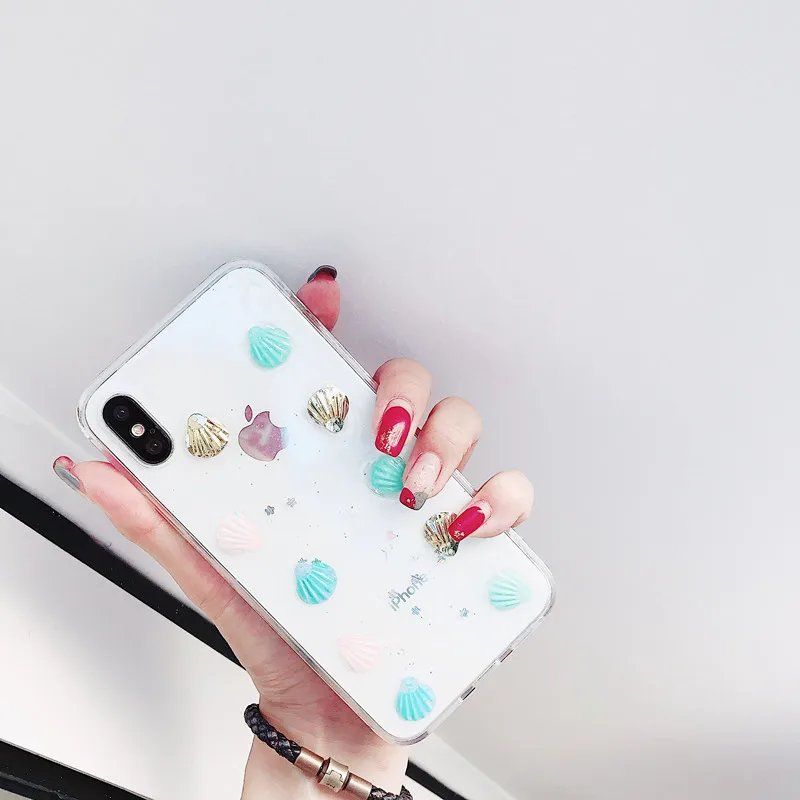 Модный Цветной чехол для iPhone X 6 7 6S 8 эпоксидный Прозрачный Plus |