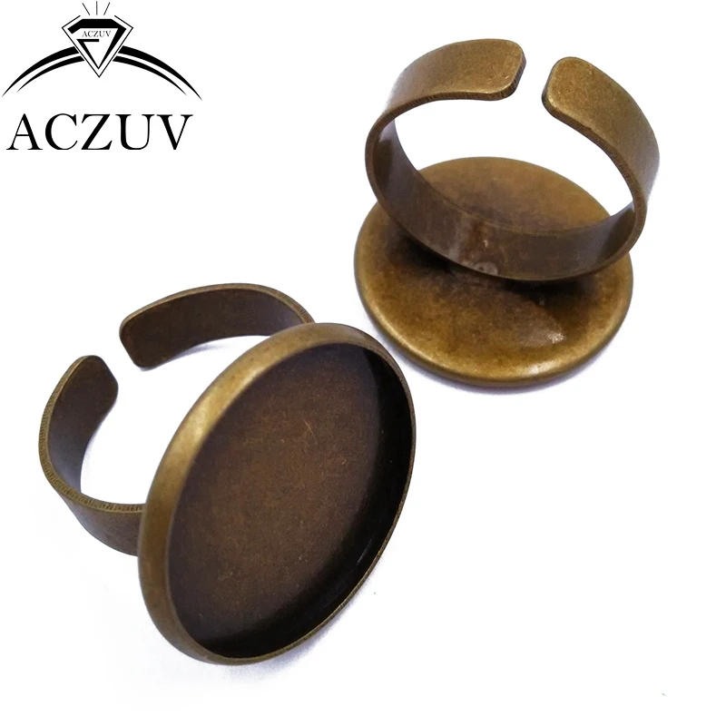 Antique Bronze 200pcs 12mm 14mm 16mm 18mm 20mm Cabochon Settings Adjustable Ring Blanks Bezel Blank Ring Base RRS003