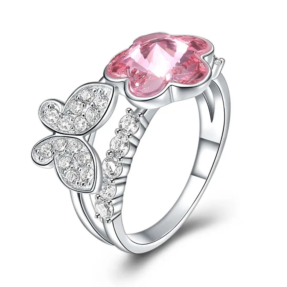 Женское кольцо из стерлингового серебра S925 пробы с красным кристаллом Swarovski
