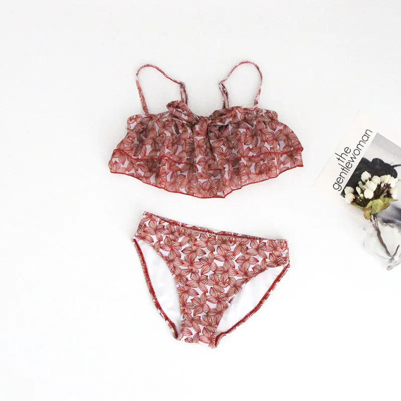 Maillot De Bain танкини для девочек комплект из 3 предметов маленькие свежие Горячая