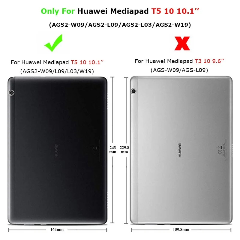 Кожаный чехол подставка для Huawei MediaPad T5 10 дюймов женская модель 1 дюйма защитный