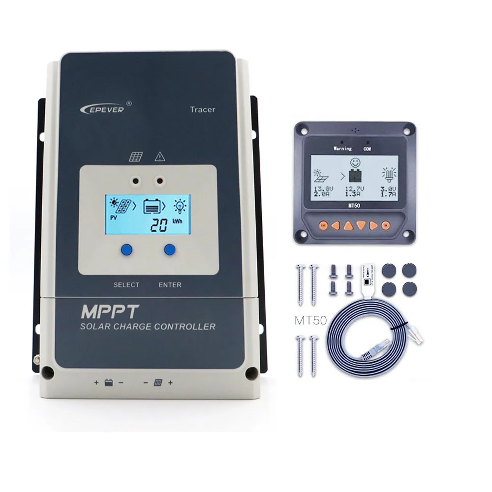 EPSOLAR Tracer 10A 100A MPPT зарядное устройство для солнечных батарей с MT50 дистанционным