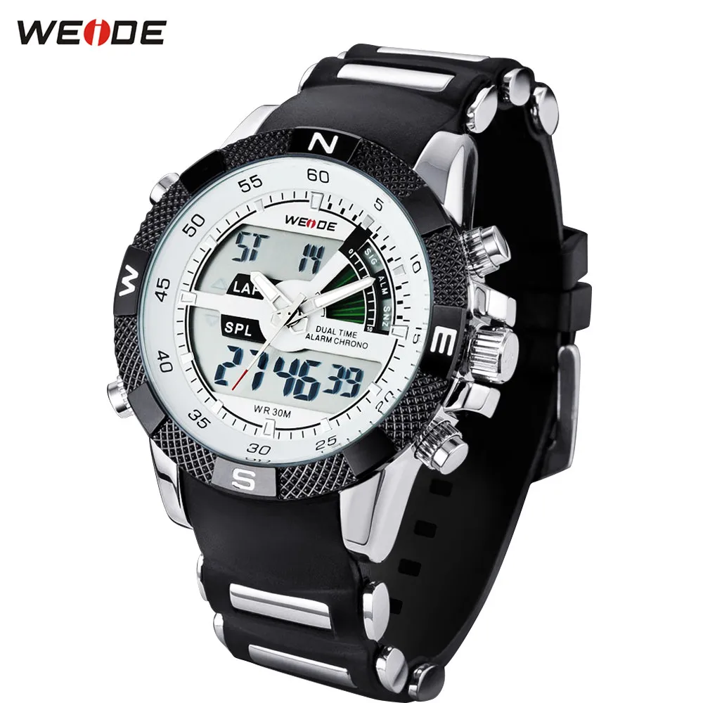 Модные спортивные часы WEIDE Мужские Цифровые кварцевые Светодиодные силиконовые