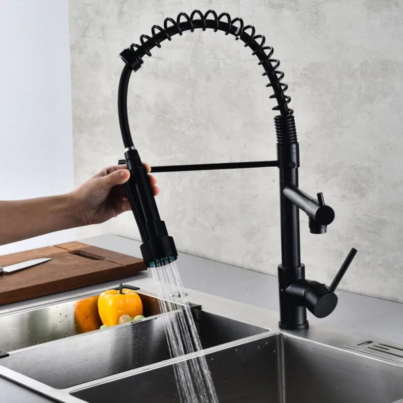 Смеситель кухонный с выдвижной ручкой вращающийся на 360 градусов|Смесители для