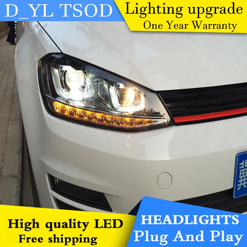Автомобильный Стайлинг чехол для фары VW Golf7 гольфа 7 MK7 2014-2016 светодиодный DRL