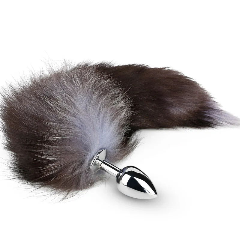 Three size as 1 set Fox Tail lavender purple and black Anal Plug Metal butt Adult sexy Toy product For Men Women | Красота и здоровье