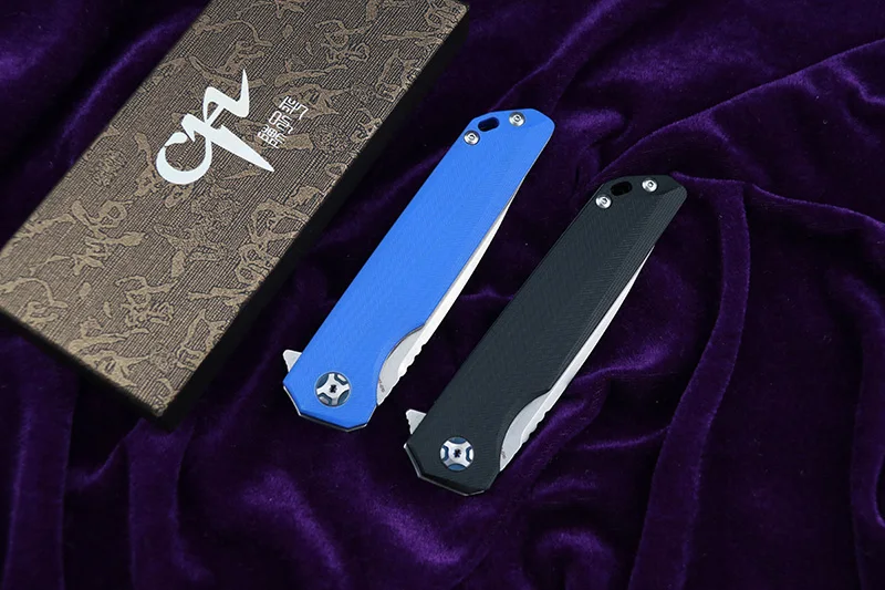 

CH CH3507G10 Flipper folding knife D2 blade ball bearing G10 + steel handle outdoor camping fruit knife EDC tool