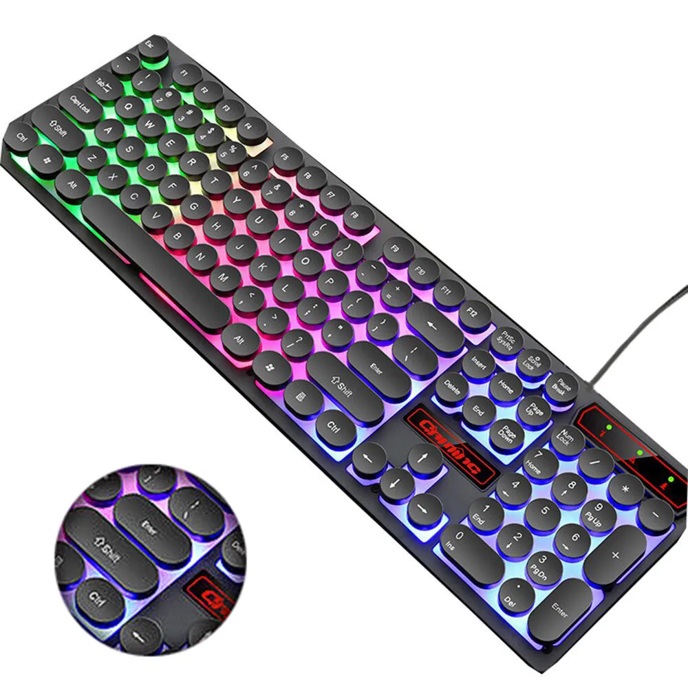 EPULA 2019 игровая клавиатура в офис V8 Ретро панк USB Проводная с подсветкой настольная