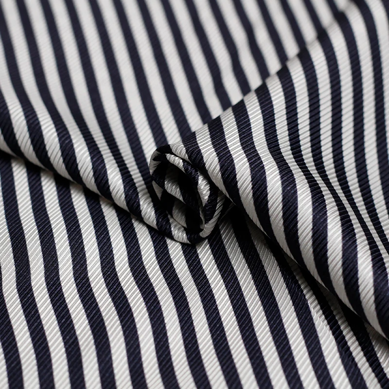 Pearlsilk 24momme Thicken Silk Cotton Navy Blue Stripe Printed Garment Materials Summer Dress DIY clothes fabrics Freeshipping | Дом и сад