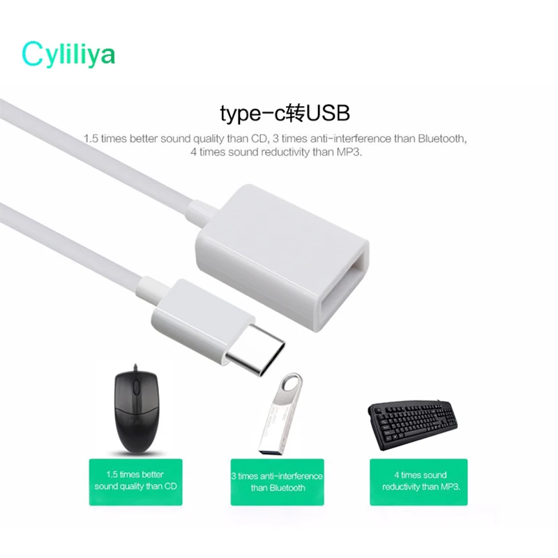 Cyliliya 100 шт. Type C Otg кабель Usb адаптер для Oneplus 3 Lg белый черный цвет оптовая продажа|otg
