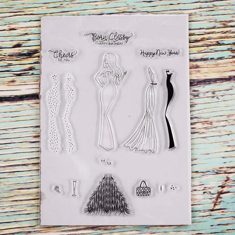 Изящные леди прозрачный значок для DIY Скрапбукинг/карты/Дети Рождество забавное украшение поставки