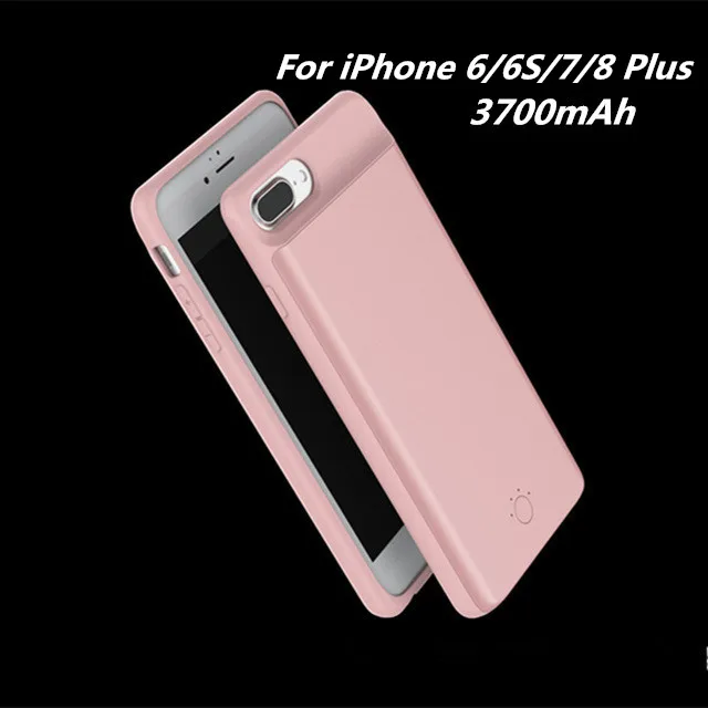 Портативный внешний аккумулятор для iPhone 8, 7, 6, 6S Plus, магнитные Чехлы для зарядки аккумуляторов, чехлы для iPhone 6, 6 S, 7, 8, чехол для внешнего зарядного устройства - Цвет: Pink For 6 7 8 Plus