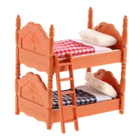 112 scale dollhouse bedroom furniture bunk bed set classic pretend play furniture toys for children kids toy birthday gift