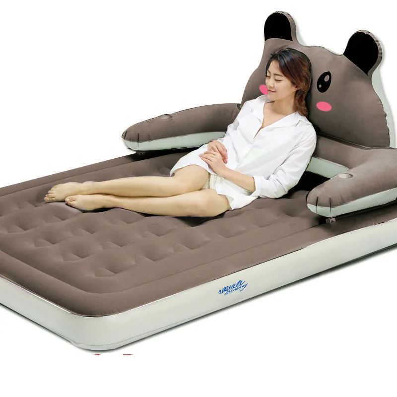 152*203*22cm Air Mattress Cartoon Back Mattress Home Bedroom Air Bed Beach Mat Inflatable Mattress With Electric Pump