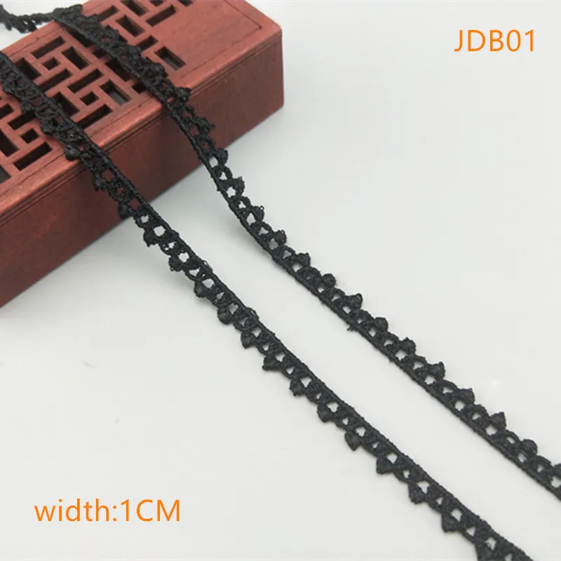JDB01 2 ярдов ширина 1-3 см Высокое качество сшитые черные кружева отделка тесьма кружева DIY аксессуары для одежды юбка вырез вышивка кружева JDB - Цвет: JDB01