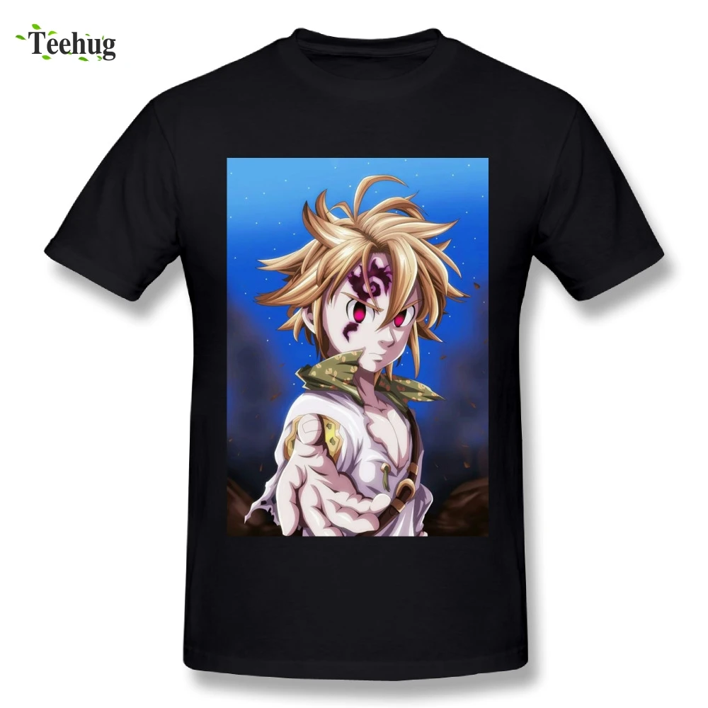 

New Arrival Graphic Meliodas Man Seven Deadly Sins T Shirt DIY Custom Cotton O-neck Homme Tee Shirts
