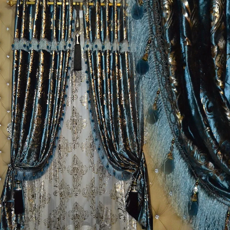 для спальни Фиолетовые качественные роскошные бархатные плотные белые