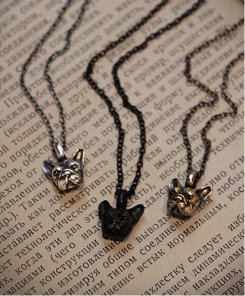 

Wholesale French Bulldog Pendant Necklace-12pcs/Lot
