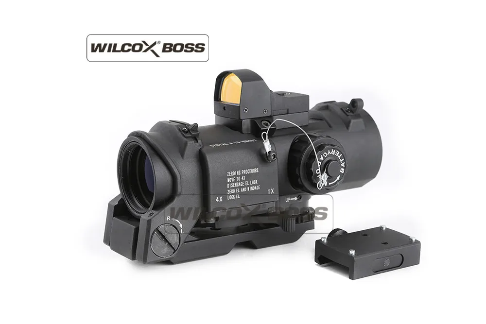 Красный точечный прицел 1-4x32F+ HD400 оптический прицел охотничий страйкбол прицел