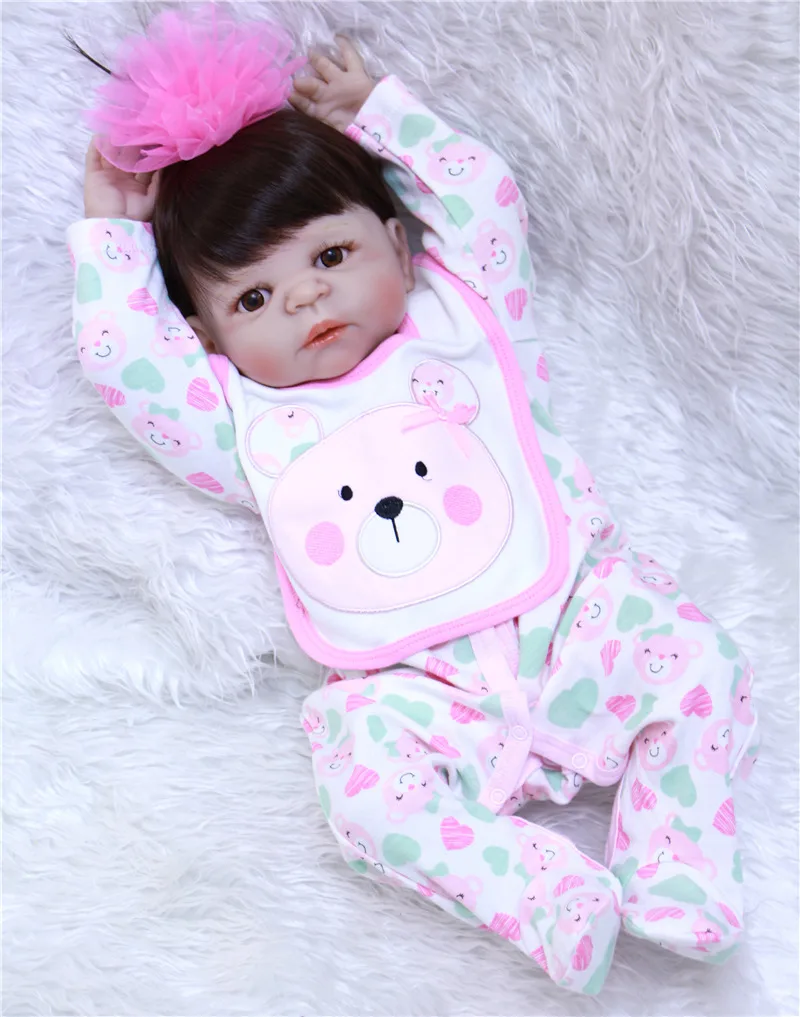 

NPK Doll 57cm Full Silicone Body Reborn Baby Doll Realistic Vinyl Lifelike Toddler reborn Bebe bonecas infantil menina