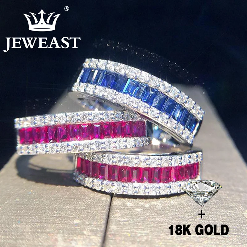Кольцо с натуральным бриллиантом 18K золото чистое красивое кольцо драгоценными