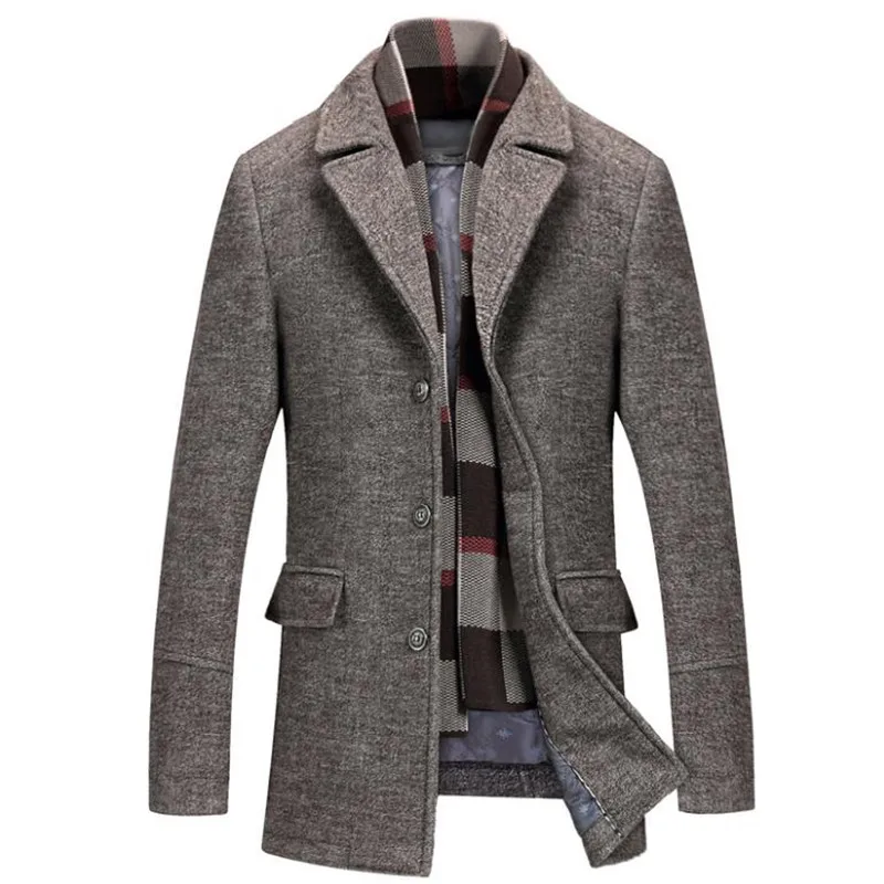 2018 Зимняя шерстяная куртка мужское высококачественное шерстяное пальто модное - Фото №1
