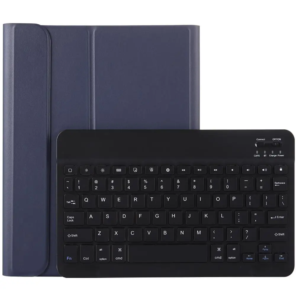 Blue with Black Чехол с клавиатурой для Apple iPad Pro 11, чехол a1989, A80, A2013, A1934, тонкий кожаный чехол, Bluetooth клавиатура с карандашом - Цвет: Blue with Black