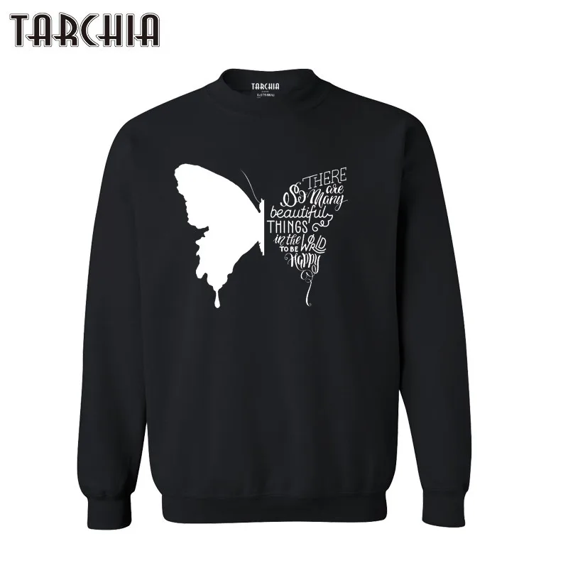Мужская толстовка TARCHIA модель 2021 года модный Пуловер С Рисунком бабочки для