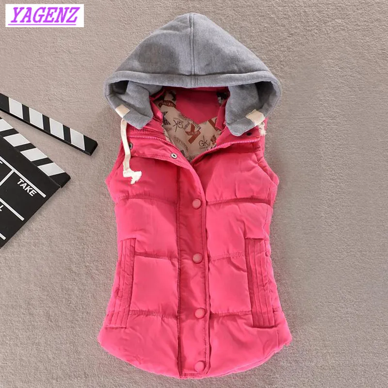 NEW Korean version Women Winter Hooded Warm Down cotton Vest Jacket Detachable cap Cotton waistcoat Plus Size coat 4XL B172 | Женская