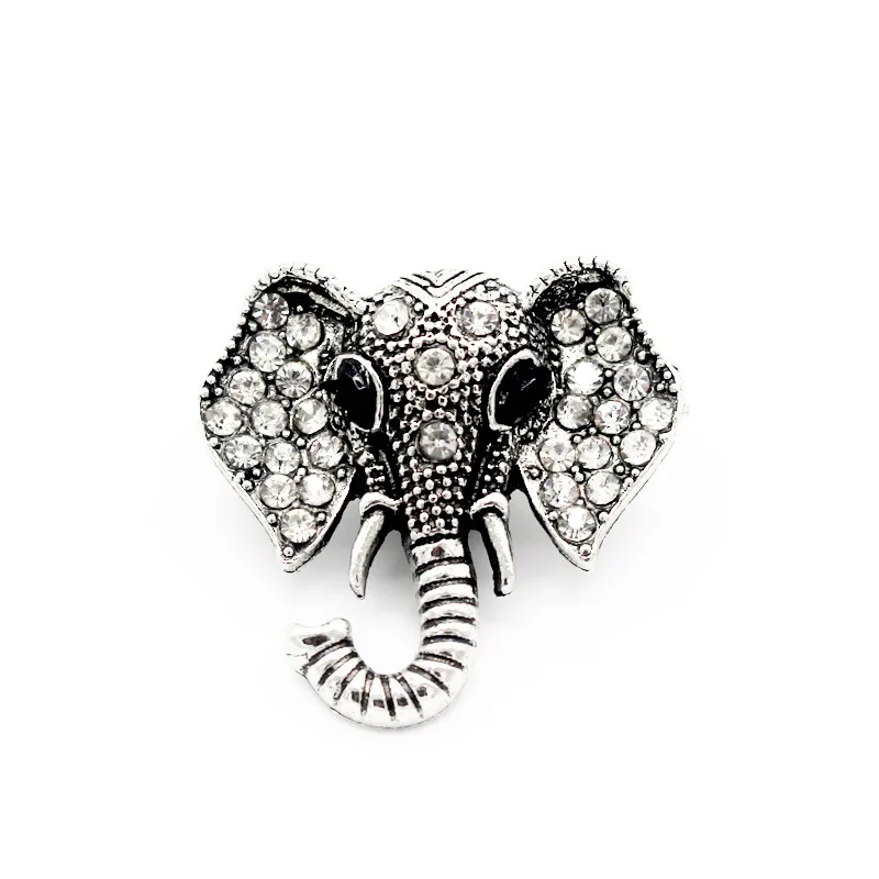 3 шт./лот винтажное ювелирное украшение в виде слона Хрустальная кнопка амулеты