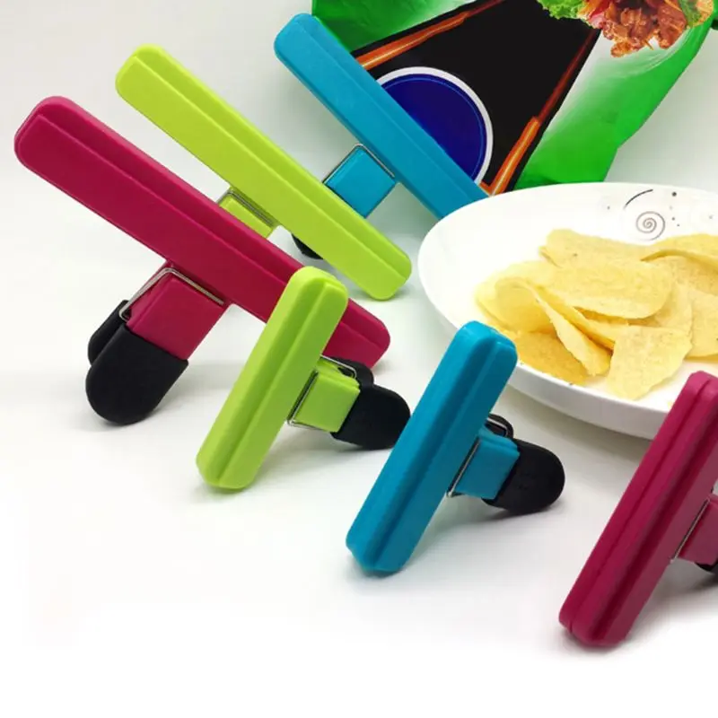 

6pcs/set Chip Bag Clips Food Clip Plastic Heavy Duty Air Tight Sealing Grip For Coffee Potato Food Bags bag clips