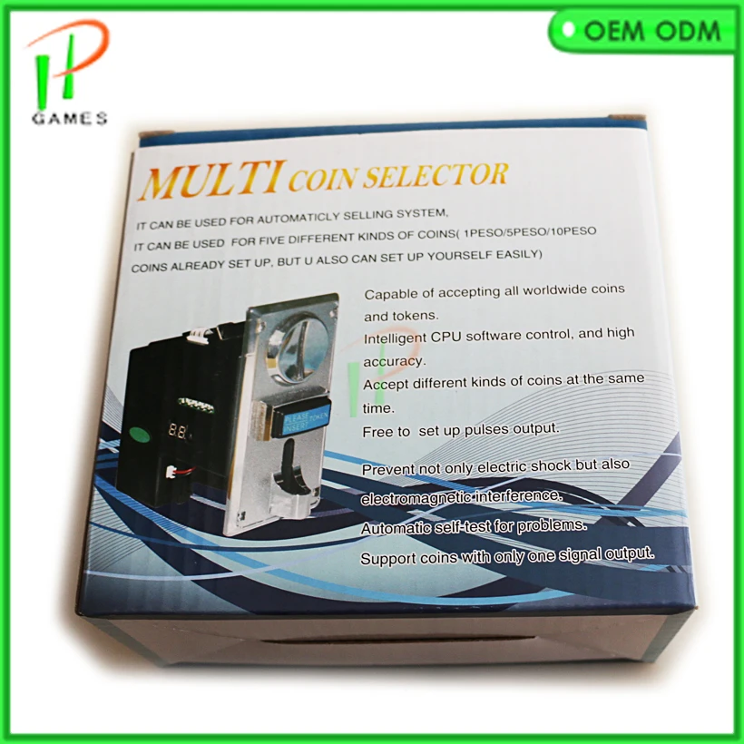 Мульти Селектор монетоприемник 6 различных монет сигнал Выход 1 Jamma означает