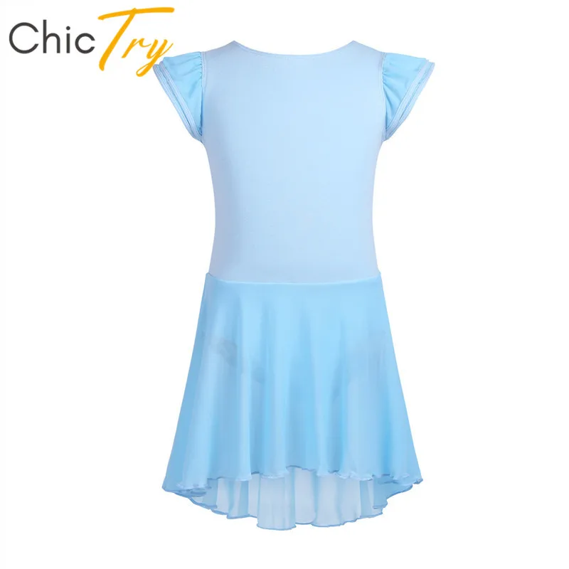 ChicTry/балетное трико с оборками на рукавах для девочек детское профессиональное