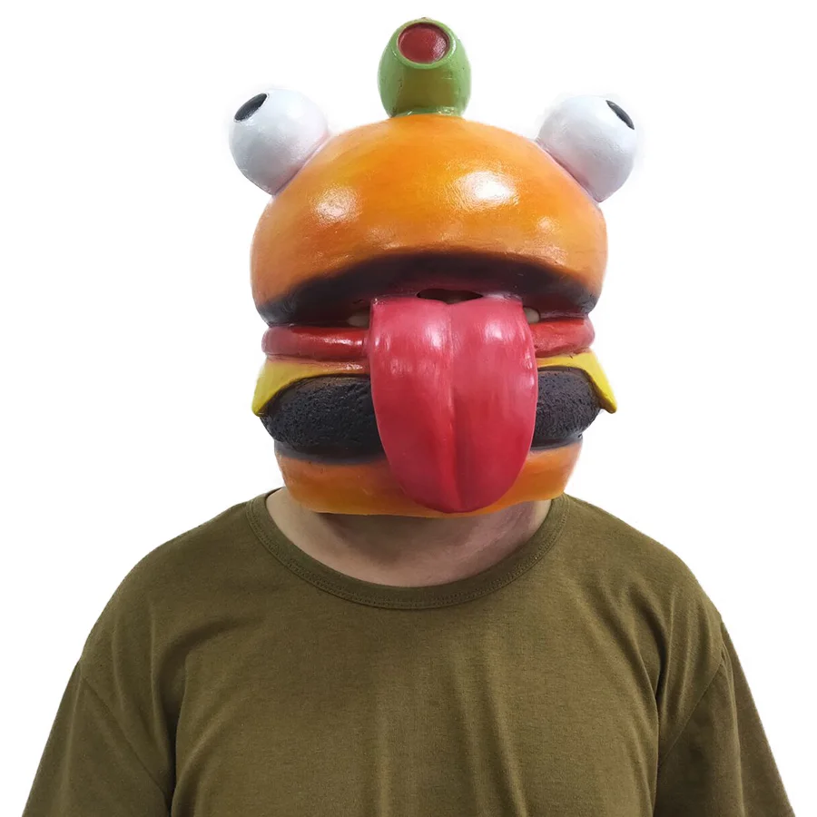 Durr Burger Игра битва Royale Durr Burger Карнавальная маска длинная маска с языком латексный Полнолицевой шлем для женщин и мужчин подарки на Хэллоуин - Цвет: Durr Burger