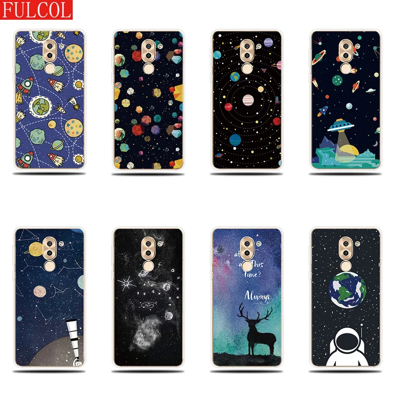 Чехол для телефона huawei Коврики 8 9 10 Lite Pro крышка Космос планета узор силиконовый