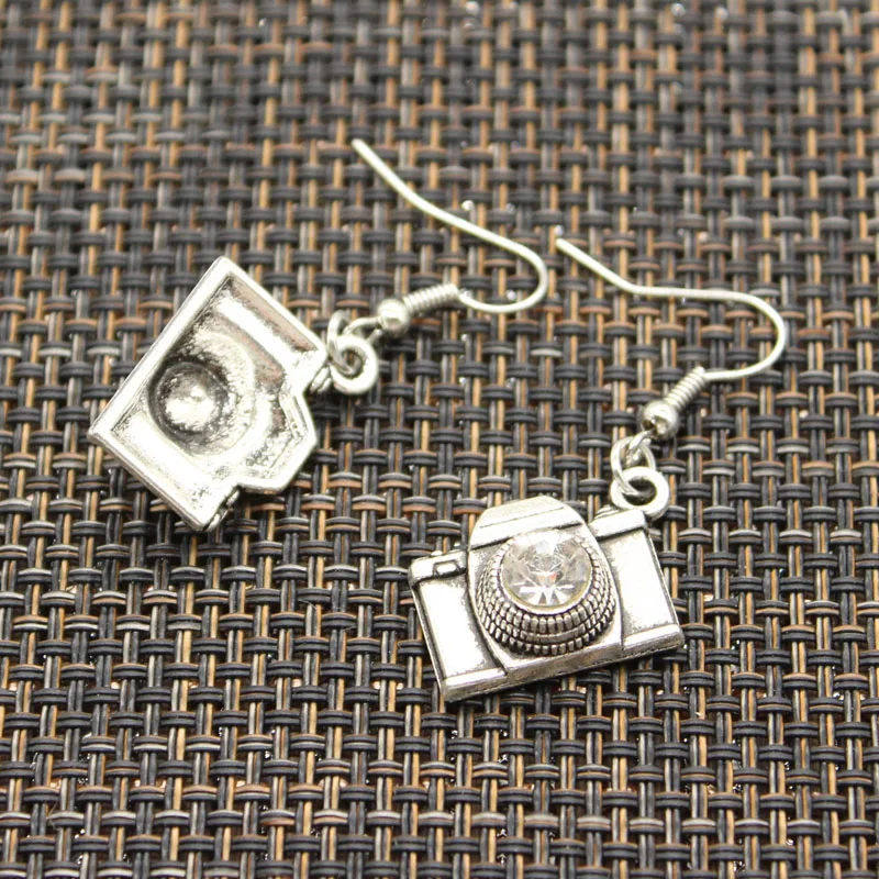 Антикварные серебряные цветные серьги-подвески амулет камера для женщин