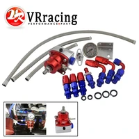 vr universal adjustable fuel pressure regulator oil 160psi gauge an 6 fitting end withwithout pqy logo sticker