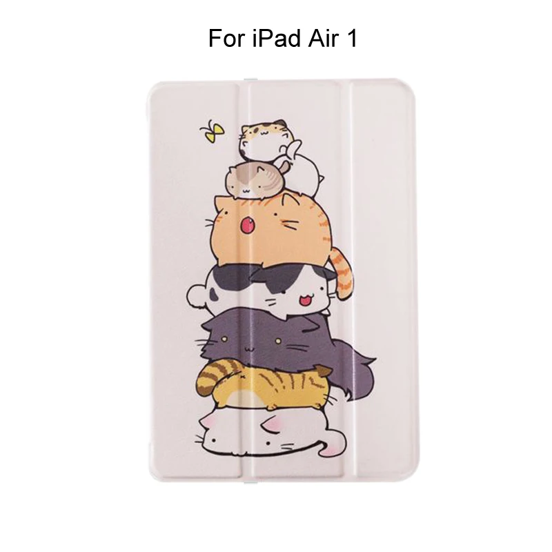 Cats for Air 1 Милый мультяшный чехол Kawaii Akita с Умной подставкой, для iPad Mini 1 2 3 4, чехол для нового iPad Air 1 2 - Цвет: Cats for Air 1