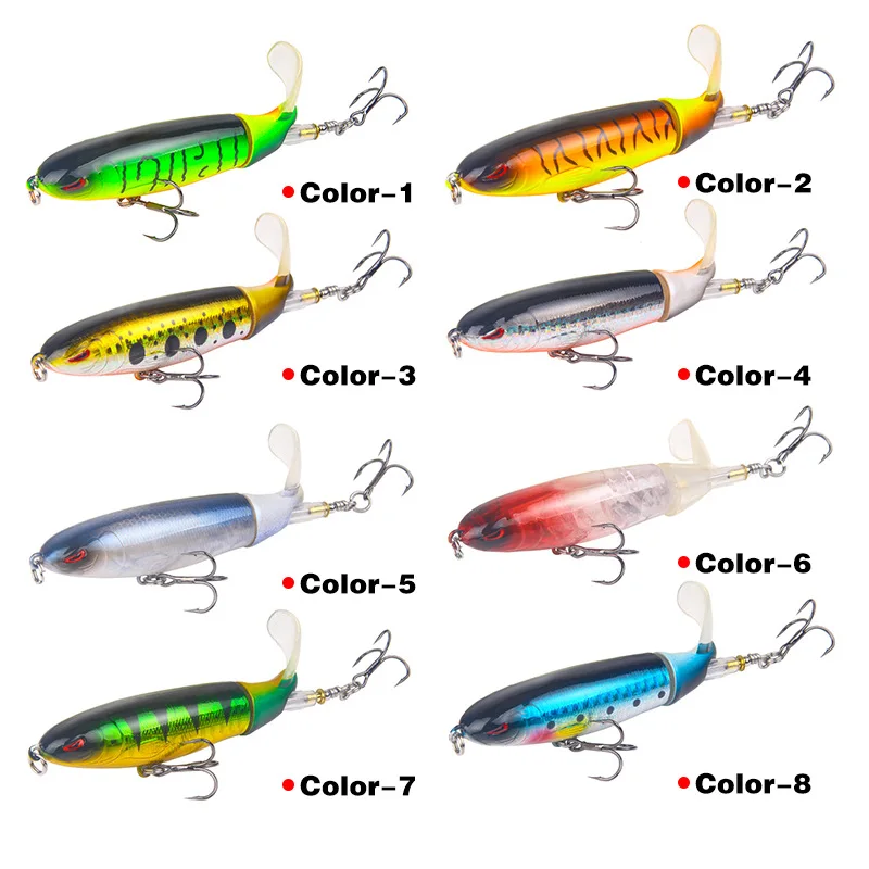 

1PCS Popper Fishing Lures 8cm 11.6g Swimbait Floating Bait Surface Wobblers Top Water Isca Artificial 3D Eyes